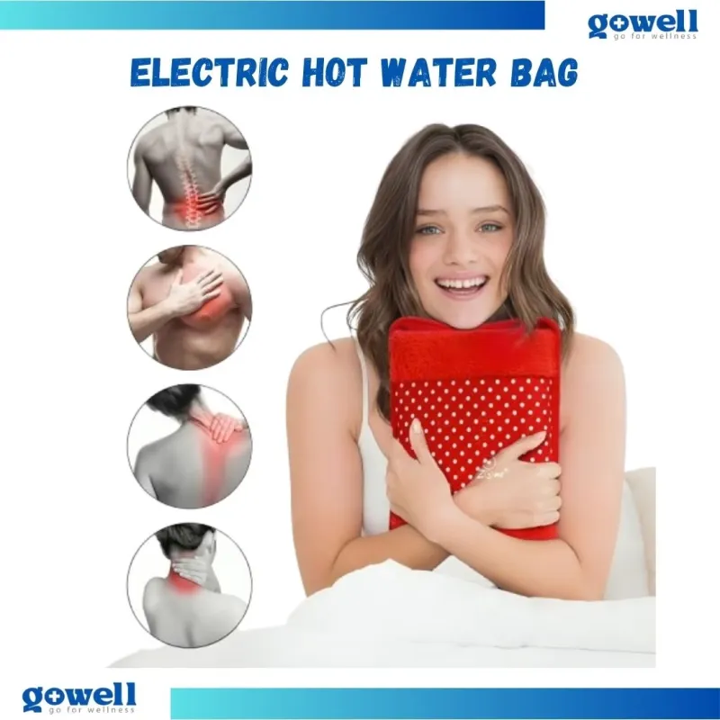 Electric Heating Gel Pad with Soft Velvet Hand Pocket - Instant Pain Relief Hot Water Bag