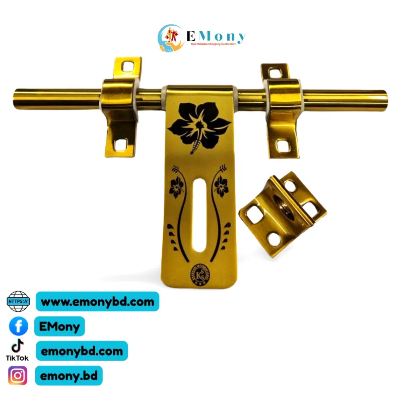 KSS Brand Golden Flower Engraved 10 Inch Heavy Duty Door Hasbolt