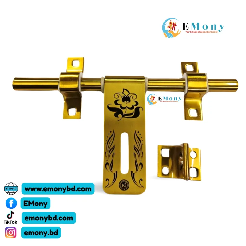 KSS Brand Golden Flower Engraved 10 Inch Heavy Duty Door Hasbolt